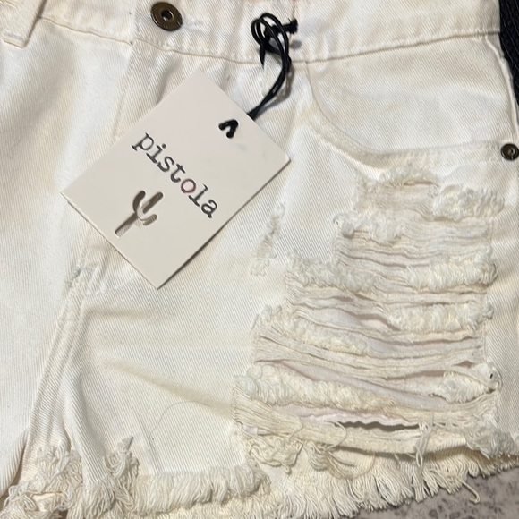 NWT Pistola Off-White Distressed Jean Shorts - Picture 2 of 7